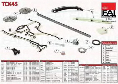 FAI AUTOPARTS tck4s -  Комплект цепи привода распредвала